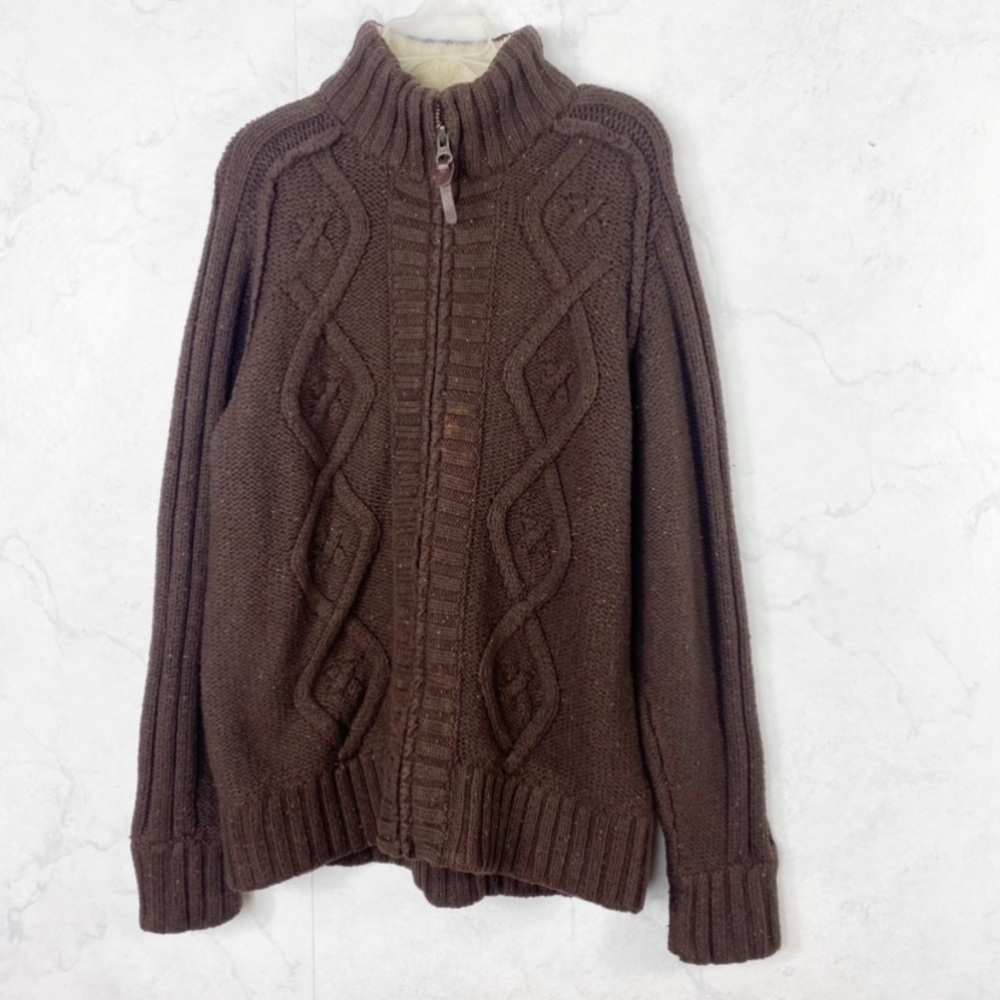 [Gap] Brown Knit Zip-Up Sweater Jacket